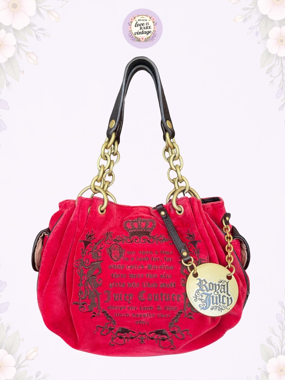 Juicy Couture Pink Velour Fairytale Fluffy • Juicy Tale Shoulder Bag